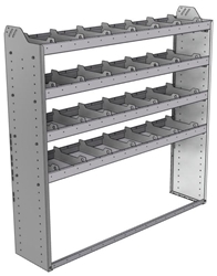 20-6358-4 Square back shelf unit 60"Wide x 13.5"Deep x 58"High with 4 shelves