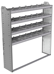 20-6363-4 Square back shelf unit 60"Wide x 13.5"Deep x 63"High with 4 shelves