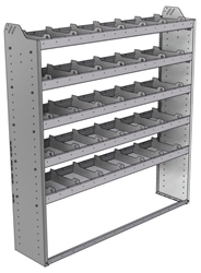 20-6363-5 Square back shelf unit 60"Wide x 13.5"Deep x 63"High with 5 shelves