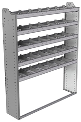 20-6372-5 Square back shelf unit 60"Wide x 13.5"Deep x 72"High with 5 shelves