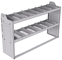 20-6536-2 Square back shelf unit 60"Wide x 15.5"Deep x 36"High with 2 shelves