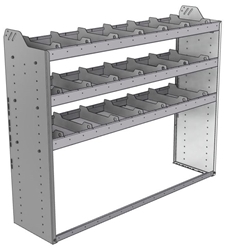 20-6548-3 Square back shelf unit 60"Wide x 15.5"Deep x 48"High with 3 shelves