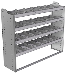 20-6548-4 Square back shelf unit 60"Wide x 15.5"Deep x 48"High with 4 shelves