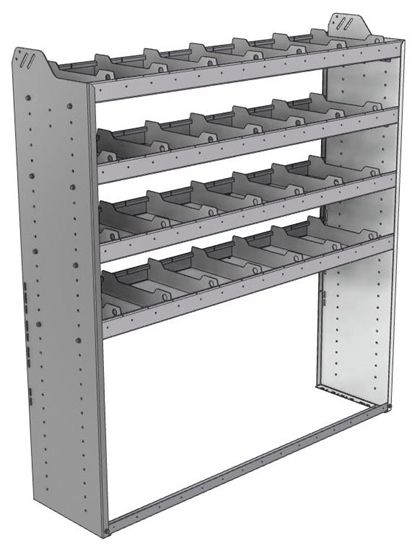 20-6563-4 Square back shelf unit 60"Wide x 15.5"Deep x 63"High with 4 shelves