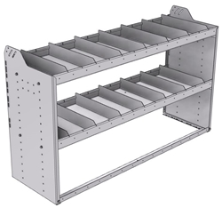 20-6836-2 Square back shelf unit 60"Wide x 18.5"Deep x 36"High with 2 shelves