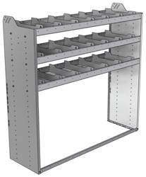 20-6858-3 Square back shelf unit 60"Wide x 18.5"Deep x 58"High with 3 shelves