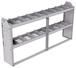 20-7136-2 Square back shelf unit 72"Wide x 11.5"Deep x 36"High with 2 shelves