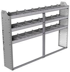 20-7148-3 Square back shelf unit 72"Wide x 11.5"Deep x 48"High with 3 shelves