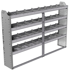 20-7148-4 Square back shelf unit 72"Wide x 11.5"Deep x 48"High with 4 shelves