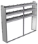 20-7158-3 Square back shelf unit 72"Wide x 11.5"Deep x 58"High with 3 shelves