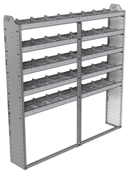20-7172-5 Square back shelf unit 72"Wide x 11.5"Deep x 72"High with 5 shelves