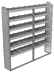 20-7172-6 Square back shelf unit 72"Wide x 11.5"Deep x 72"High with 6 shelves