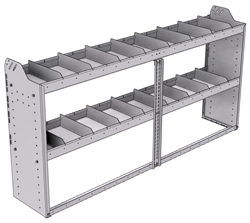 20-7336-2 Square back shelf unit 72"Wide x 13.5"Deep x 36"High with 2 shelves
