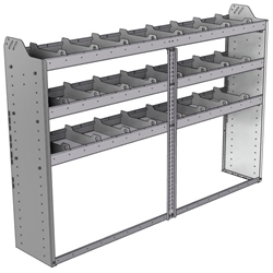 20-7348-3 Square back shelf unit 72"Wide x 13.5"Deep x 48"High with 3 shelves