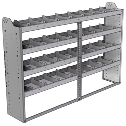 20-7348-4 Square back shelf unit 72"Wide x 13.5"Deep x 48"High with 4 shelves