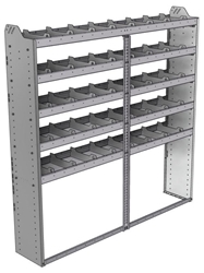 20-7372-5 Square back shelf unit 72"Wide x 13.5"Deep x 72"High with 5 shelves