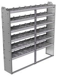 20-7372-6 Square back shelf unit 72"Wide x 13.5"Deep x 72"High with 6 shelves
