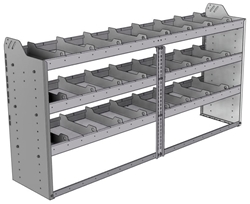 20-7536-3 Square back shelf unit 72"Wide x 15.5"Deep x 36"High with 3 shelves