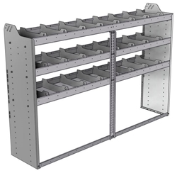 20-7548-3 Square back shelf unit 72"Wide x 15.5"Deep x 48"High with 3 shelves