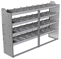 20-7548-4 Square back shelf unit 72"Wide x 15.5"Deep x 48"High with 4 shelves