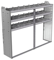 20-7558-3 Square back shelf unit 72"Wide x 15.5"Deep x 58"High with 3 shelves