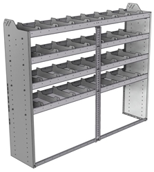 20-7558-4 Square back shelf unit 72"Wide x 15.5"Deep x 58"High with 4 shelves