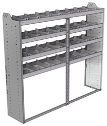 20-7563-4 Square back shelf unit 72"Wide x 15.5"Deep x 63"High with 4 shelves
