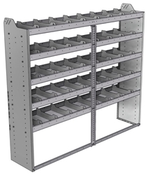 20-7563-5 Square back shelf unit 72"Wide x 15.5"Deep x 63"High with 5 shelves