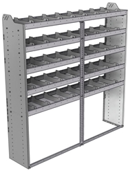 20-7572-5 Square back shelf unit 72"Wide x 15.5"Deep x 72"High with 5 shelves