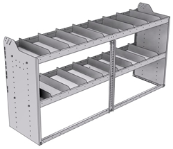 20-7836-2 Square back shelf unit 72"Wide x 18.5"Deep x 36"High with 2 shelves