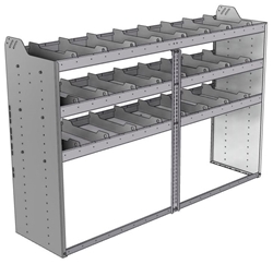 20-7848-3 Square back shelf unit 72"Wide x 18.5"Deep x 48"High with 3 shelves