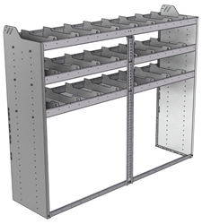 20-7858-3 Square back shelf unit 72"Wide x 18.5"Deep x 58"High with 3 shelves