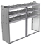 20-7858-3 Square back shelf unit 72"Wide x 18.5"Deep x 58"High with 3 shelves