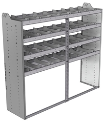 20-7863-4 Square back shelf unit 72"Wide x 18.5"Deep x 63"High with 4 shelves