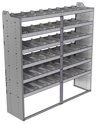 20-7872-6 Square back shelf unit 72"Wide x 18.5"Deep x 72"High with 6 shelves