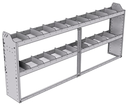 20-8136-2 Square back shelf unit 84"Wide x 11.5"Deep x 36"High with 2 shelves