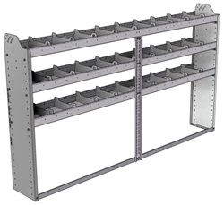 20-8148-3 Square back shelf unit 84"Wide x 11.5"Deep x 48"High with 3 shelves