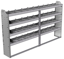 20-8148-4 Square back shelf unit 84"Wide x 11.5"Deep x 48"High with 4 shelves