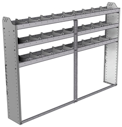 20-8158-3 Square back shelf unit 84"Wide x 11.5"Deep x 58"High with 3 shelves