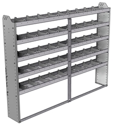 20-8163-5 Square back shelf unit 84"Wide x 11.5"Deep x 63"High with 5 shelves