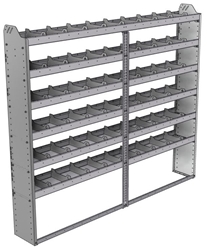 20-8172-6 Square back shelf unit 84"Wide x 11.5"Deep x 72"High with 6 shelves