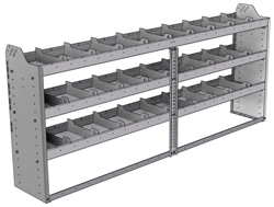 20-8336-3 Square back shelf unit 84"Wide x 13.5"Deep x 36"High with 3 shelves