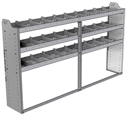 20-8348-3 Square back shelf unit 84"Wide x 13.5"Deep x 48"High with 3 shelves