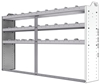 20-8348-3 Square back shelf unit 84"Wide x 13.5"Deep x 48"High with 3 shelves