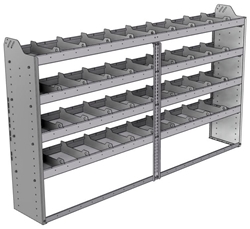 20-8348-4 Square back shelf unit 84"Wide x 13.5"Deep x 48"High with 4 shelves