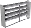 20-8348-4 Square back shelf unit 84"Wide x 13.5"Deep x 48"High with 4 shelves