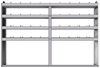 20-8358-4 Square back shelf unit 84"Wide x 13.5"Deep x 58"High with 4 shelves