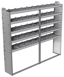 20-8372-5 Square back shelf unit 84"Wide x 13.5"Deep x 72"High with 5 shelves