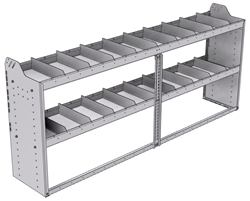 20-8536-2 Square back shelf unit 84"Wide x 15.5"Deep x 36"High with 2 shelves