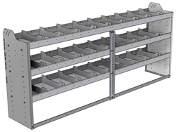 20-8536-3 Square back shelf unit 84"Wide x 15.5"Deep x 36"High with 3 shelves